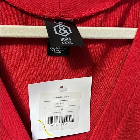 Agnes & Dora Long Red Cardigan with Pockets NWT - Picture 2 of 6